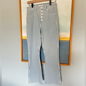 LOFT Striped Blue and White Jeans
